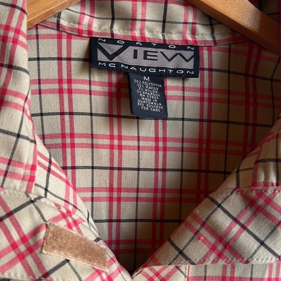 Vintage Red Plaid Pullover Rain Jacket | Size Medium - Picture 3 of 7